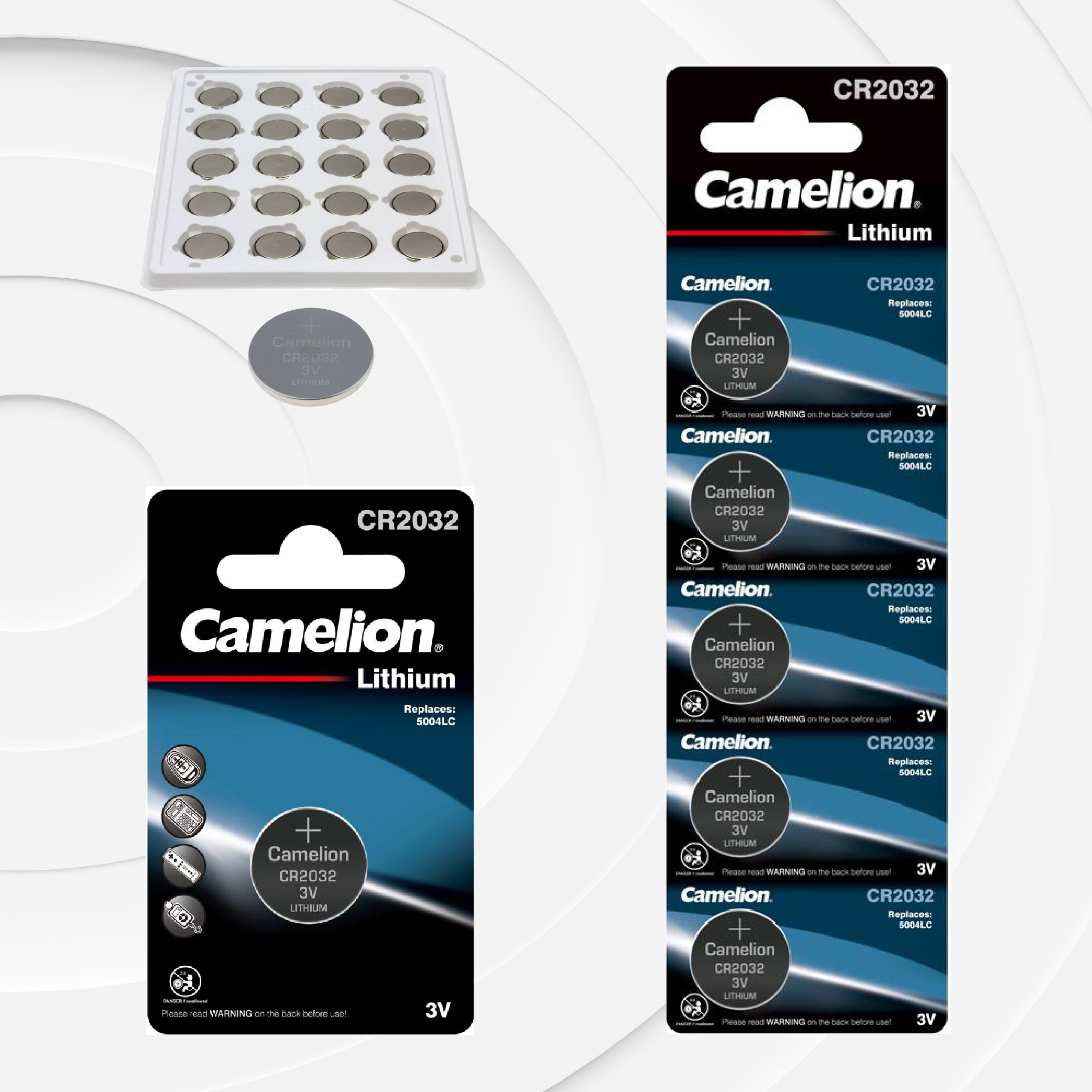 Camelion CR2032 3V Lithium Coin Cell Battery (Three Packaging Options)
