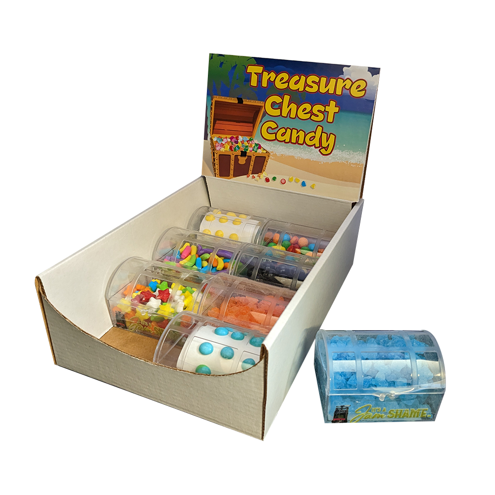 Assorted Candy In Treasure Chest Crystal Boxes Display of 8