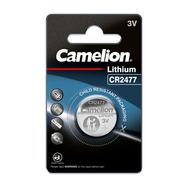 Camelion CR2477 3V Lithium Primary Coin Cell Battery - Non Rechargeable