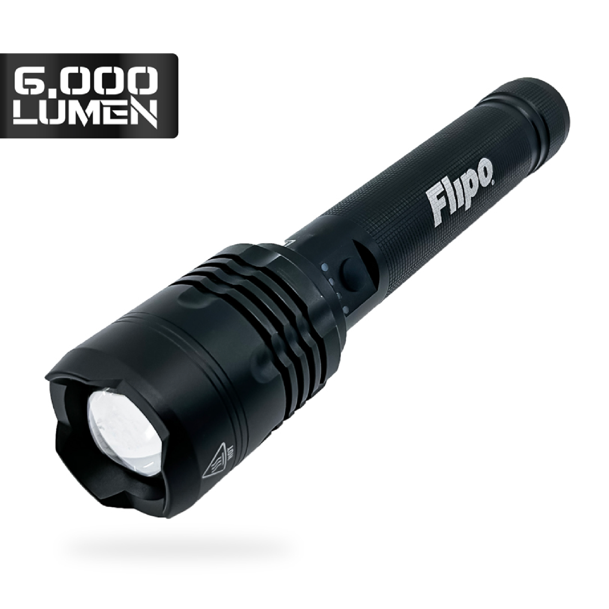Flipo Tactical 6000 Lumen Rechargeable Flashlight 6 PC Display