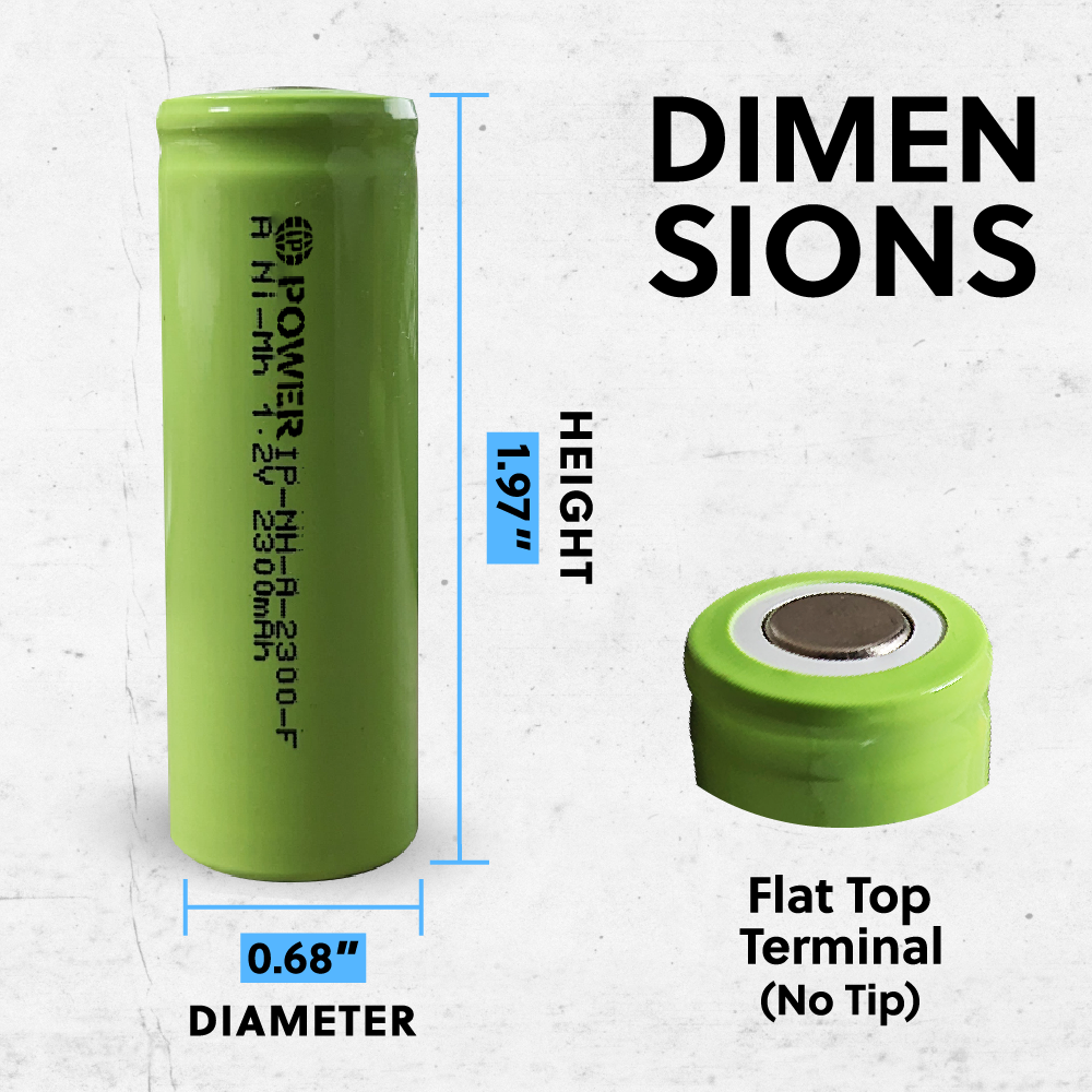 IP Power Ni-Mh A 2300mAh Rechargeable Flat Top Battery Bulk