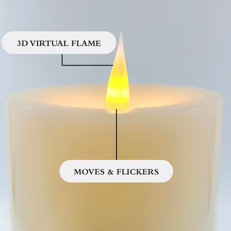 Pacific Accents Flameless Elite Collection - 6" Spring Wax Pillars