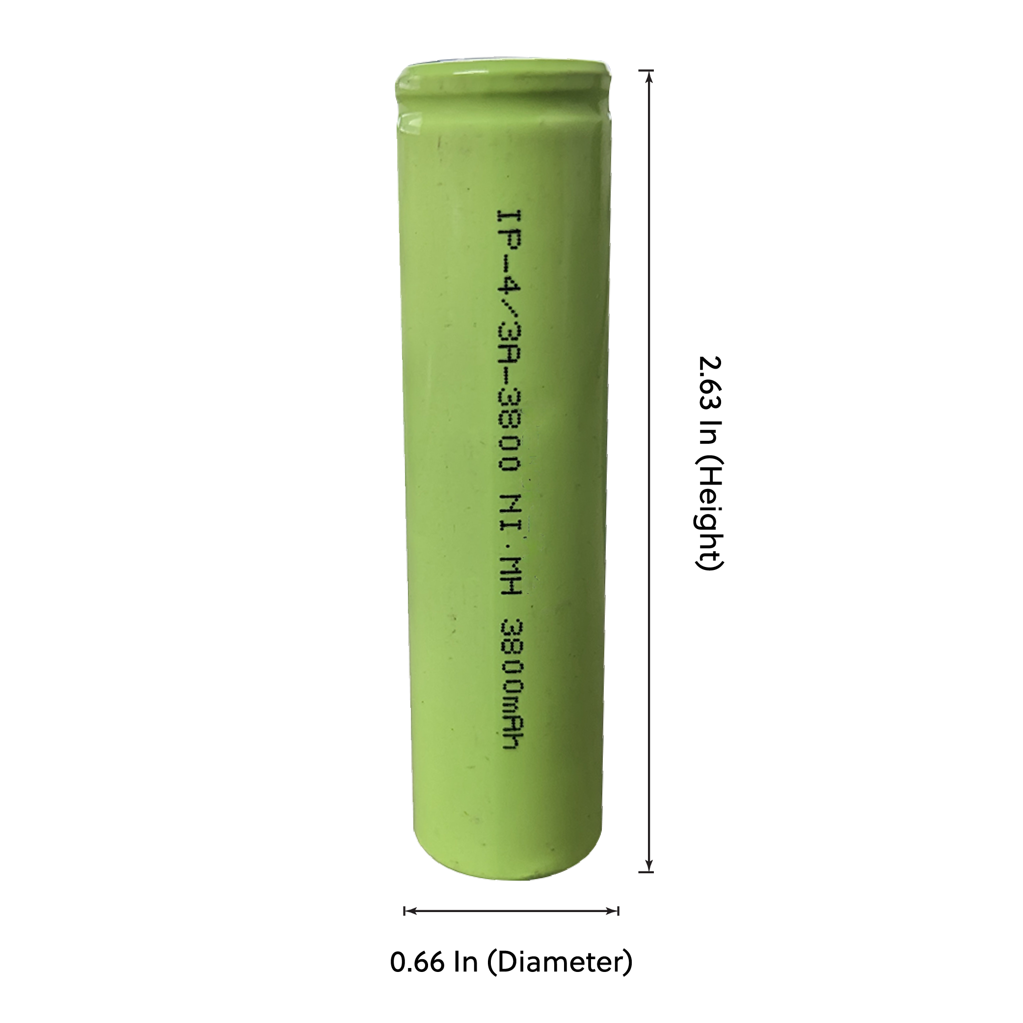 IP Power 4/3 A Ni-MH 3800mAh Rechargeable Flat Top