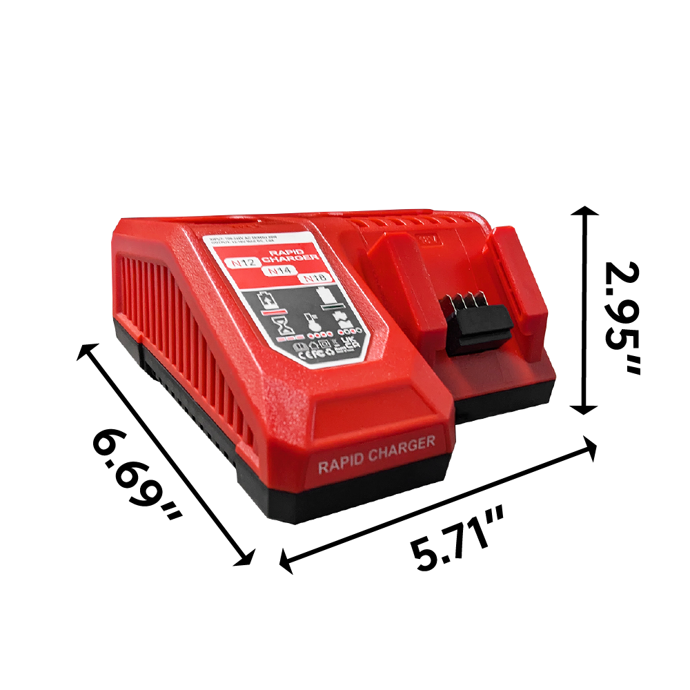 NEW: Drill Pack Charger: Compatible For Milwaukee 12V / 14V / 18V 3A Li-Ion Drill Pack Battery