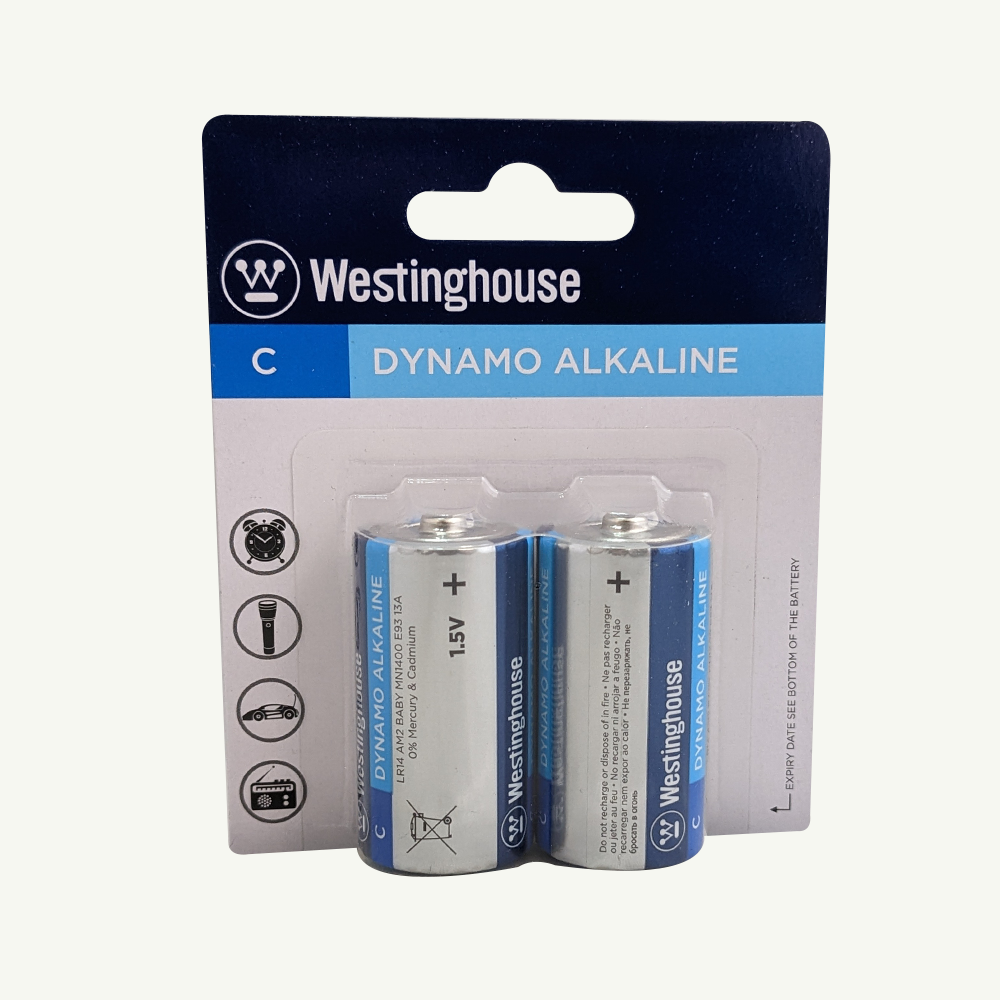 Westinghouse C Dynamo Alkaline Blister Pack of 2