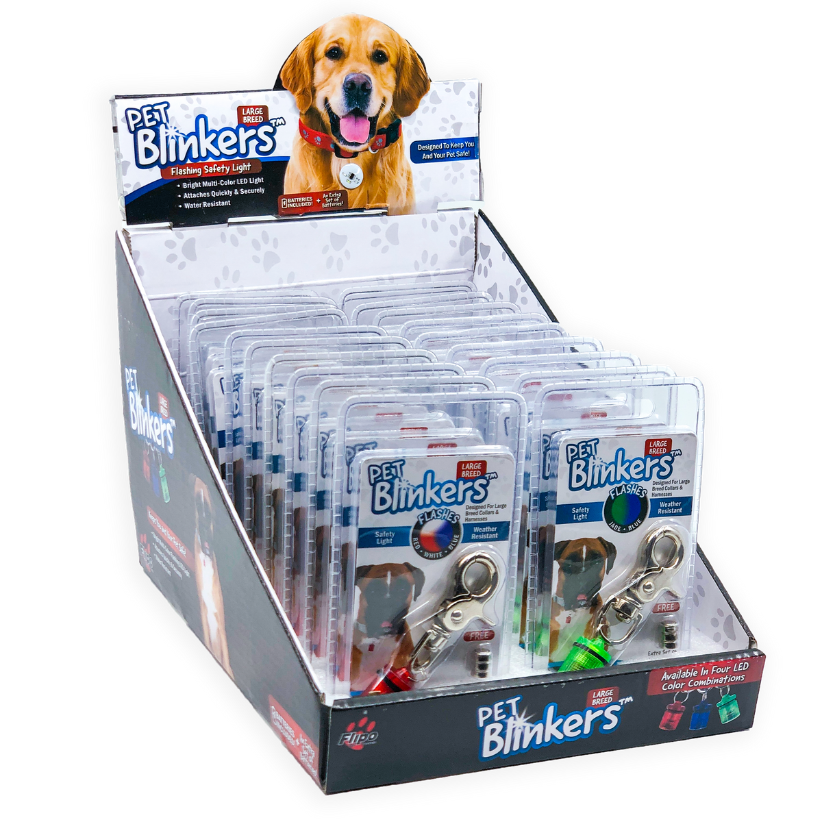 Pet Blinkers™ Flashing LED Pet Safety Light - Large Breed 20 PC Displa ...