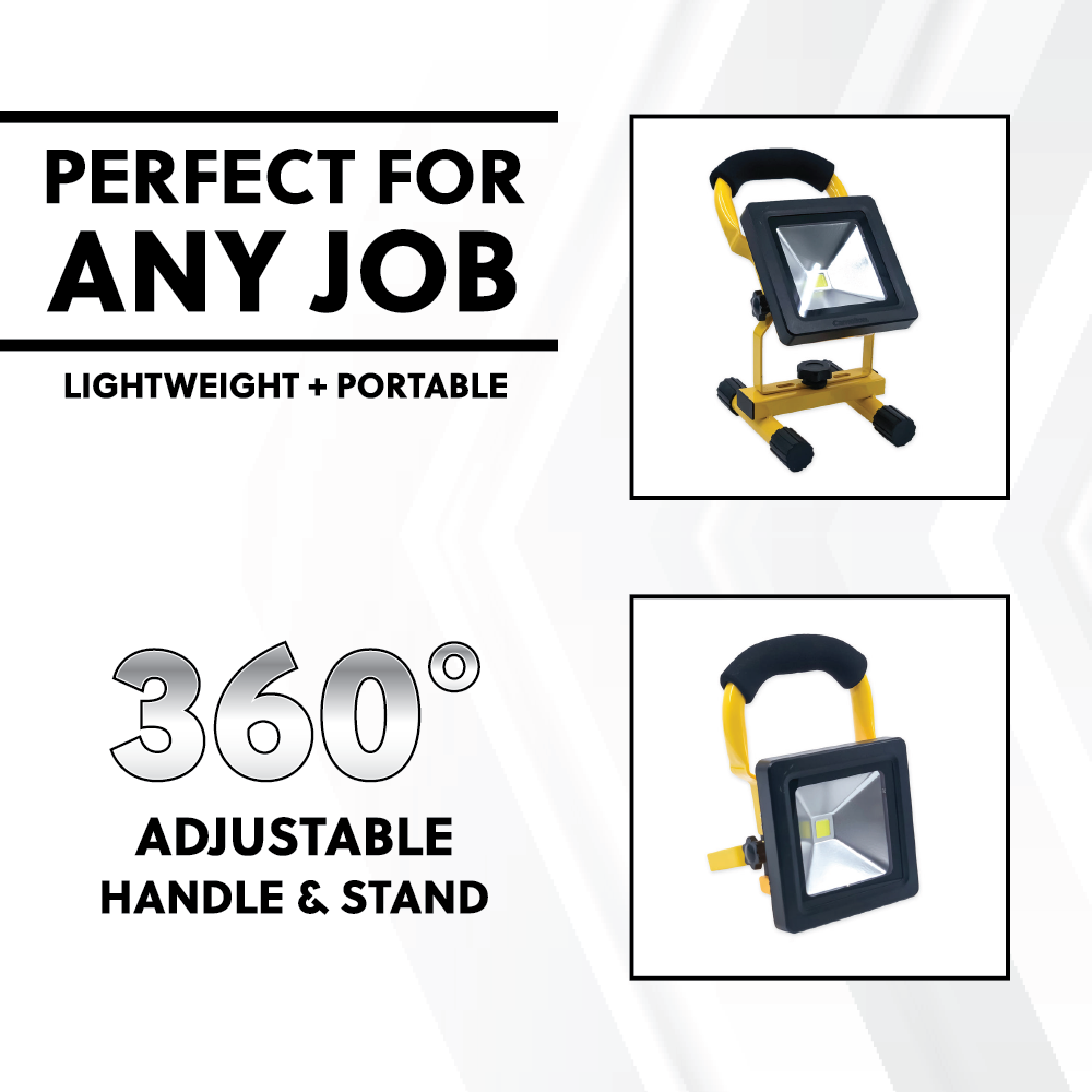 Camelion 10W COB LED Rechargeable Work Light w/ Kick Stand – Batteries 4  Stores