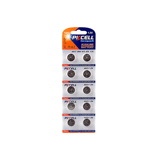 PK Cell AG13 Alkaline Button Cell Batteries Blister 10Pk