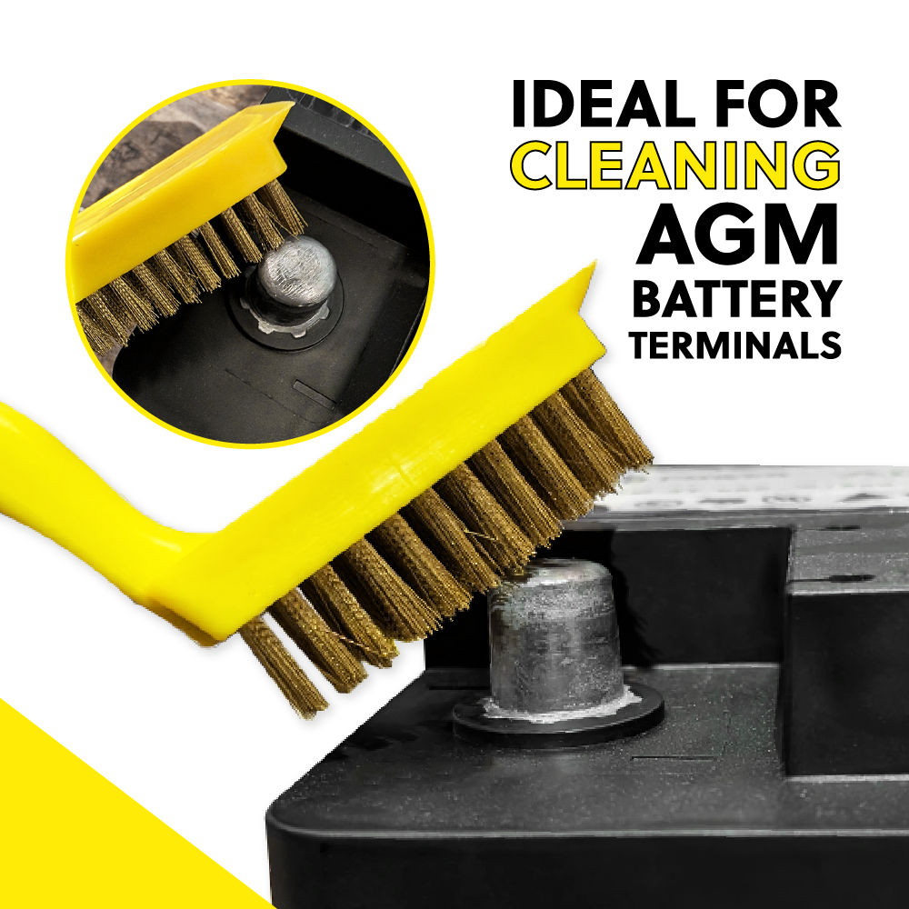 Hangable Brass Wire Cleaning 7in Brush, Moderate Hardness, Low Shedding, Robust & Durable, Portable & Lightweight
