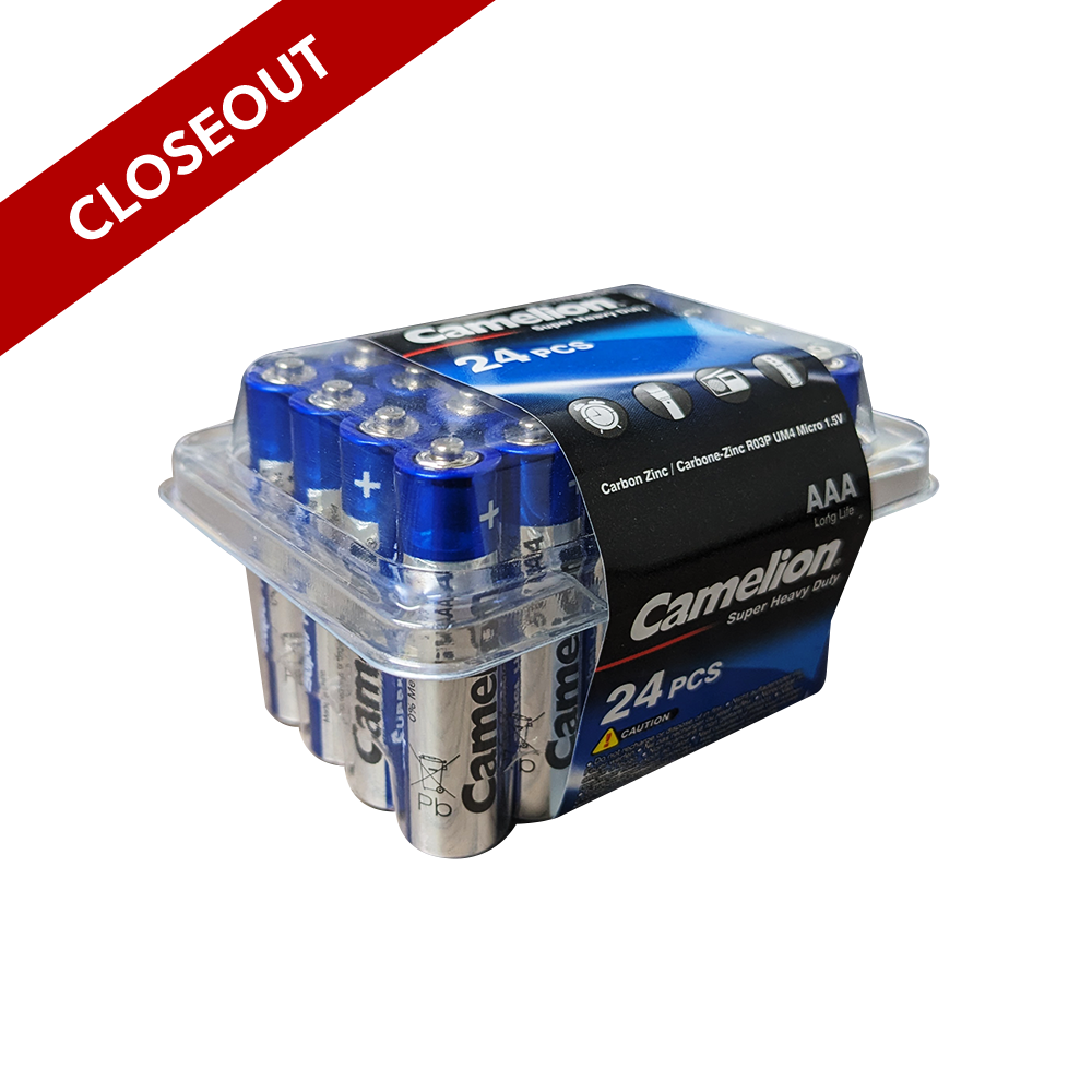 Camelion AAA Super Heavy Plastic Tub of 24 (EXP 10/25) (CLOSEOUT)