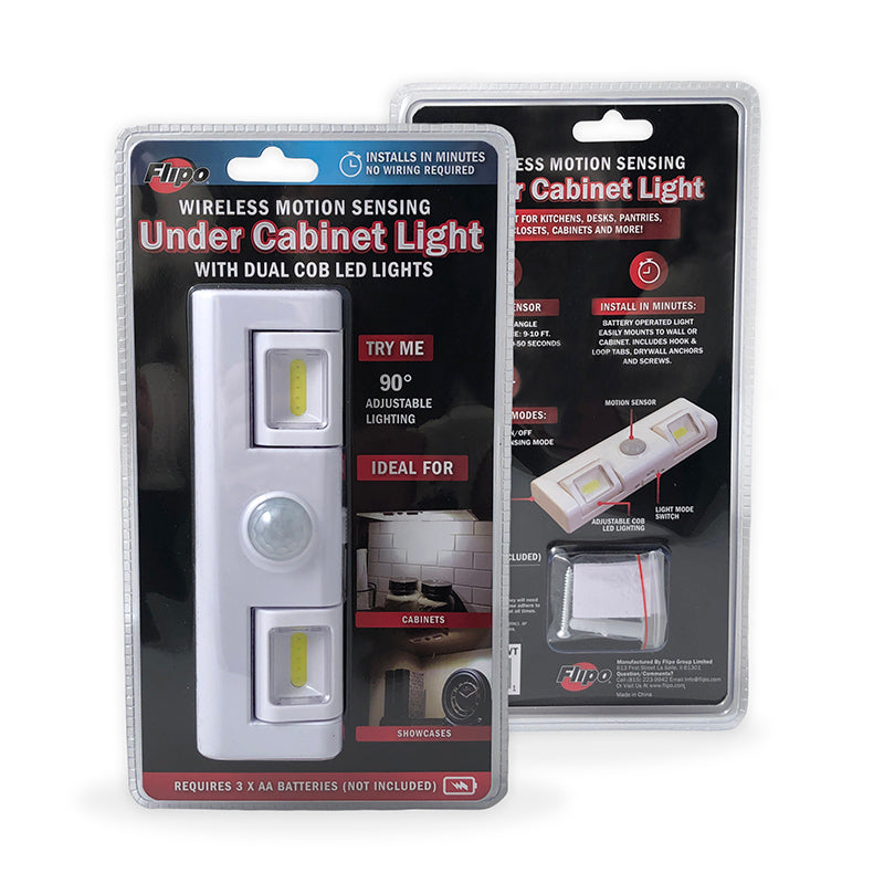 Motion Sensor Under Cabinet Light With Dual COB LED Lights | 6-Piece Display
