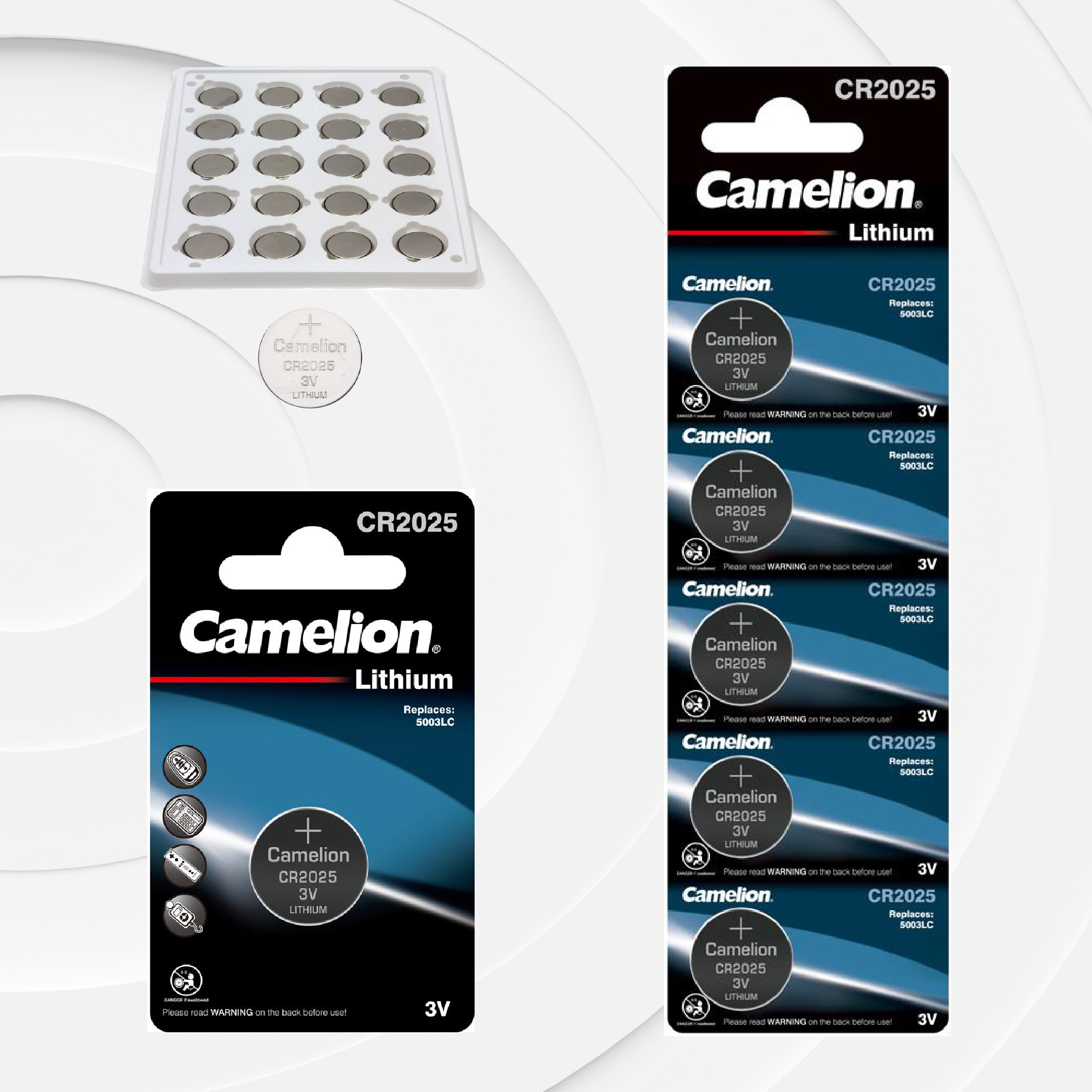 Camelion CR2025 3V Lithium Coin Cell Battery (Three Packaging Options)