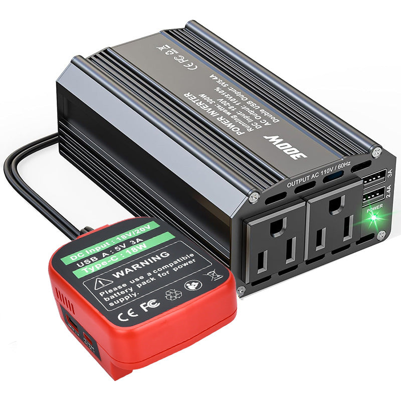 300W Power Inverter - Compatible with Dewalt 20V Batteries - Batteries Not Included