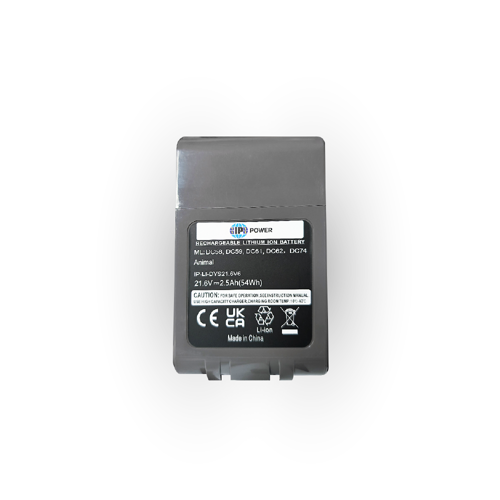 Rechargeable Li-ion Handheld Vacuum Battery - Compatible with Dyson V6 Models; IP Power 21.6V 2.5Ah V6 Rechargeable Li-Ion Battery