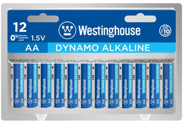 Westinghouse AA Dynamo Alkaline Clamshell Pack of 12