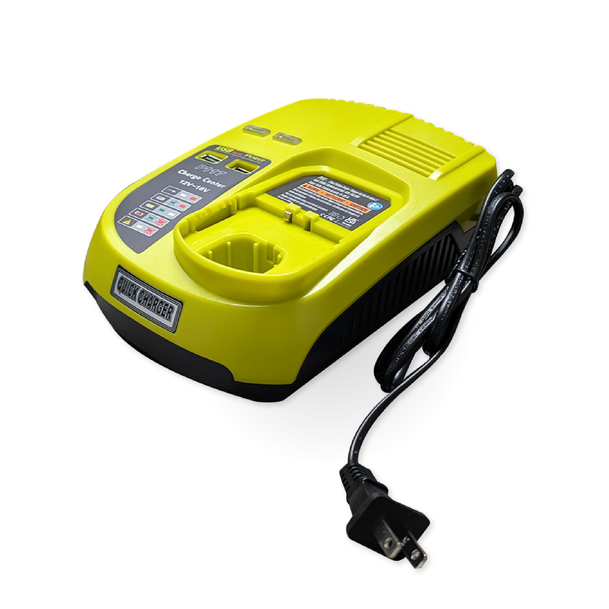 NEW: Drill Pack Charger: Compatible For Ryobi 12V - 18V Lithium Ion Drill Pack Batteries