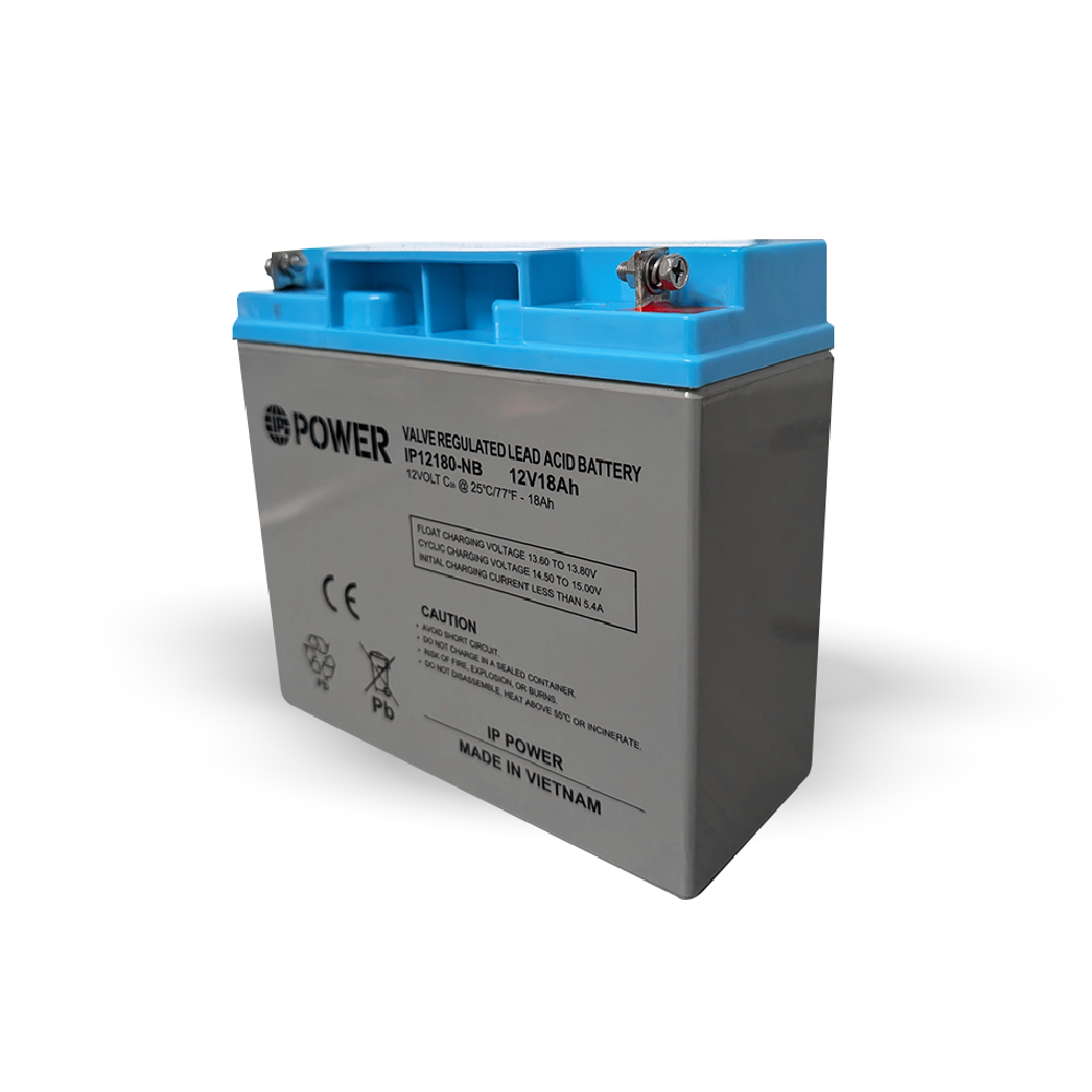 IP POWER IP12180-NB, 12V 18Ah Nut & Bolt Terminal, Sealed Lead Acid Rechargeable Battery