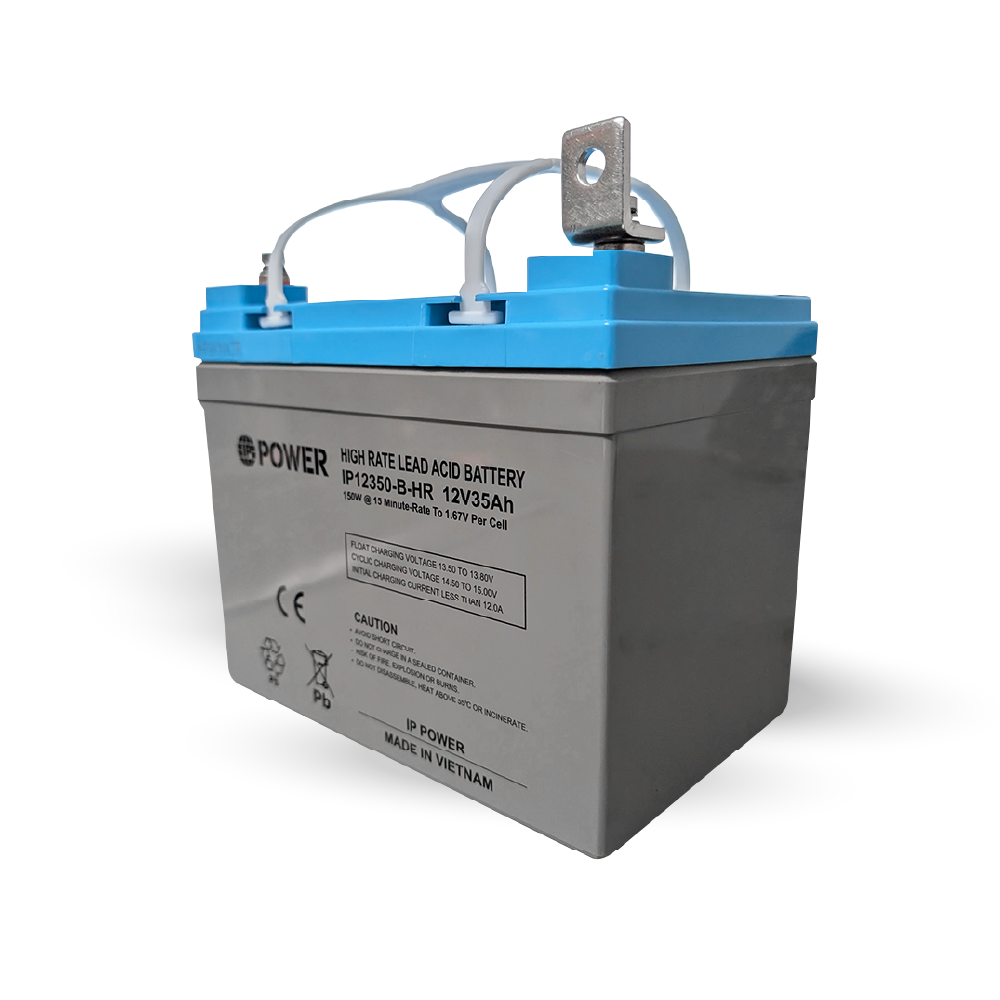 IP POWER IP12350-B-HR, 12V 35Ah  B Terminal,  High Rate Sealed Lead Acid Rechargeable Battery
