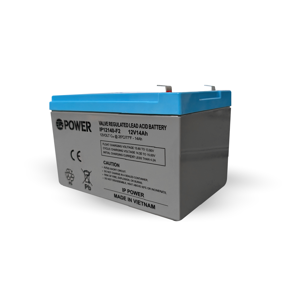 IP POWER IP12140-F2, 12V 14Ah F2 Terminal, Sealed Lead Acid Rechargeable Battery