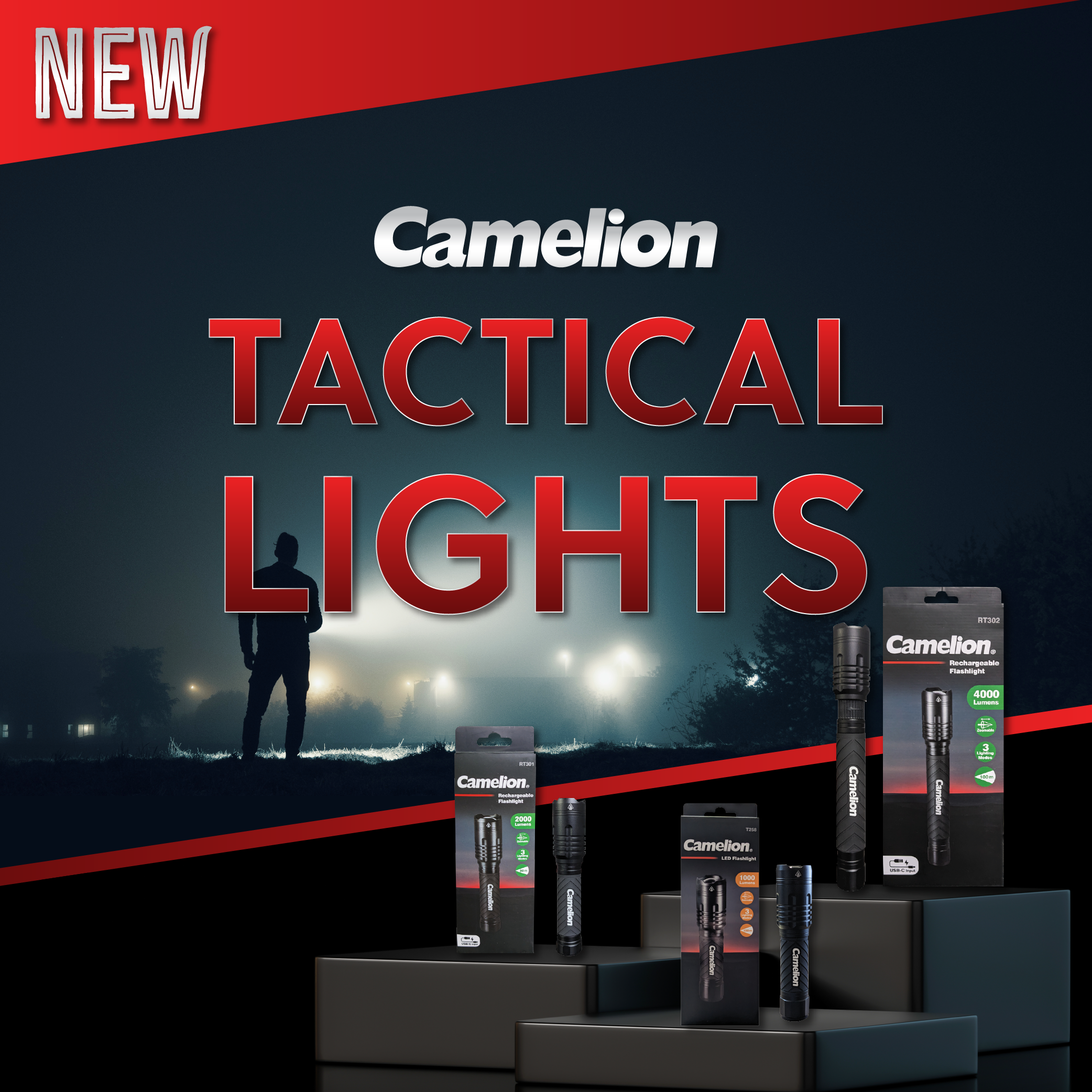camelion rechargeable flashlight Camelion RT302 76W COB 4000LM Rechargeable Flashlight