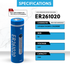 IP Power ER261020 3.6V 17Ah Double C Lithium Thionyl Chloride Battery - Non Rechargeable