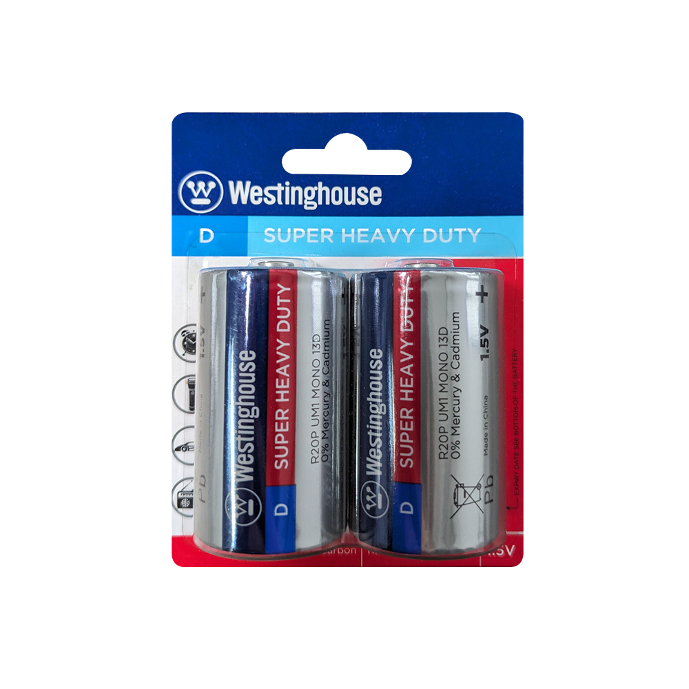 Westinghouse D Super Heavy Duty Blister 2pk