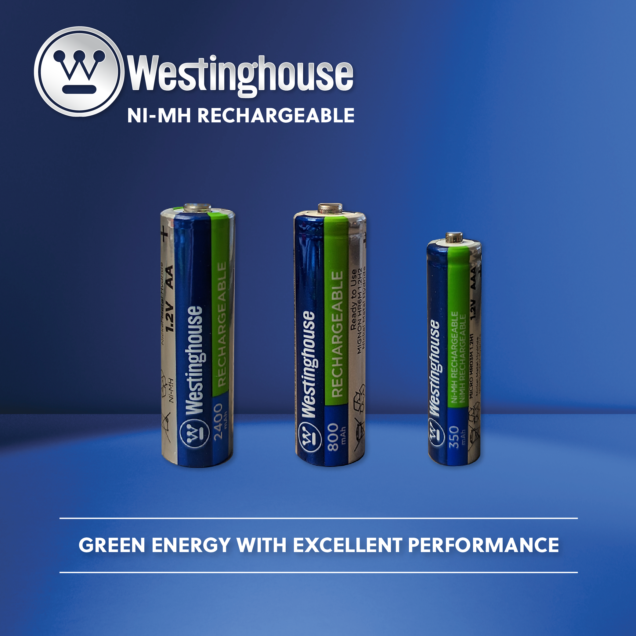 Westinghouse Rechargeable  NiMh AA 800mAh Cardboard Box of 8
