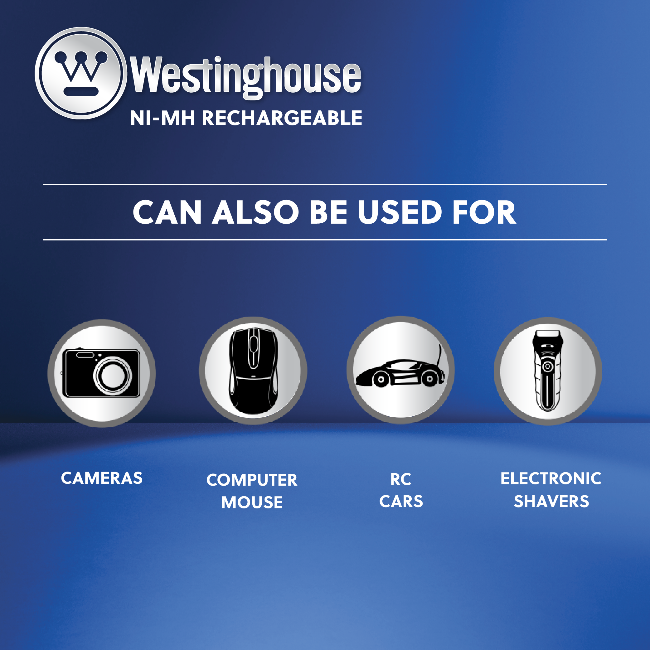 Westinghouse Rechargeable  NiMh AA 800mAh Cardboard Box of 8