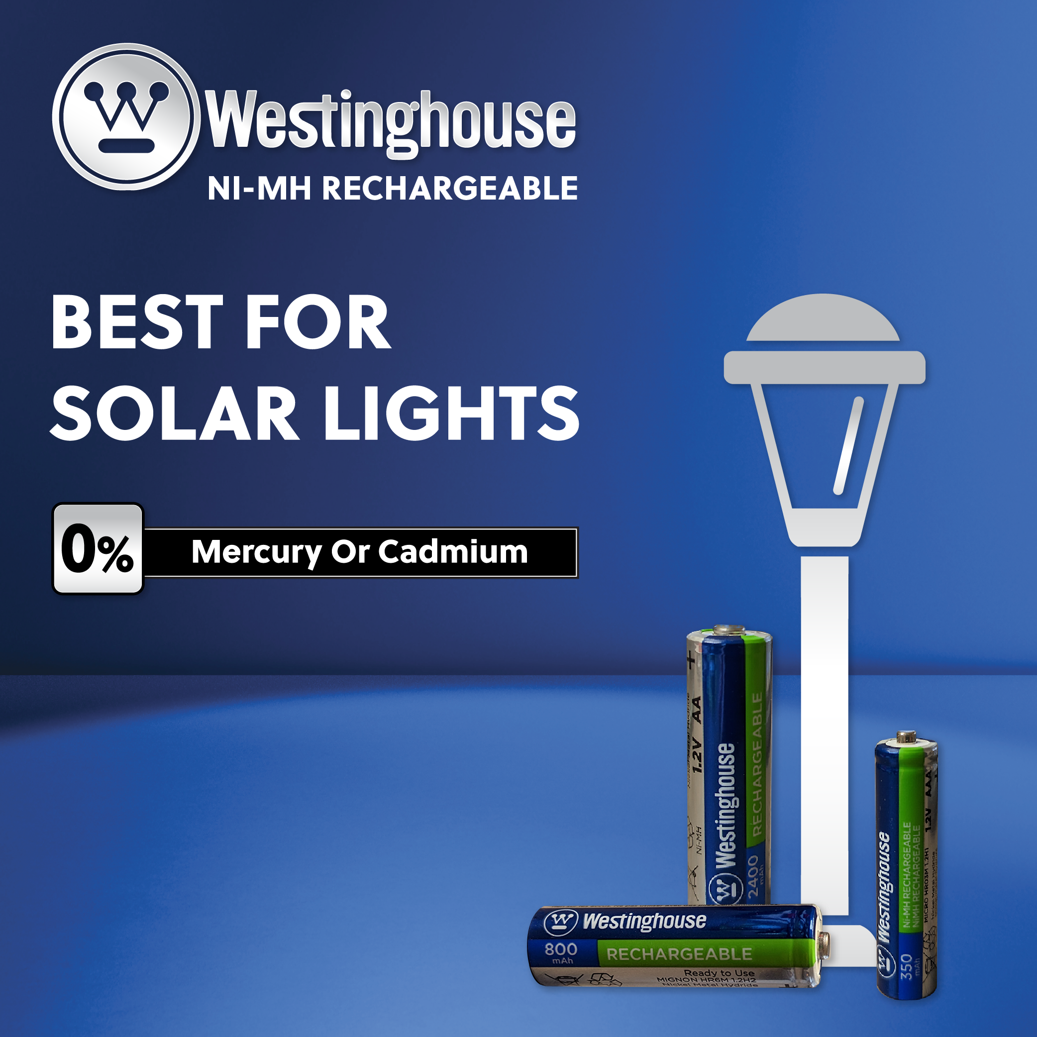 Westinghouse Rechargeable  NiMh AA 800mAh Cardboard Box of 8