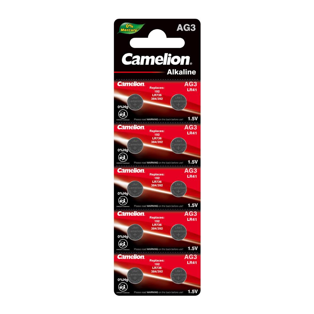 Camelion AG3 / 392 / LR41 1.5V Button Cell Battery (Two Packaging Options)