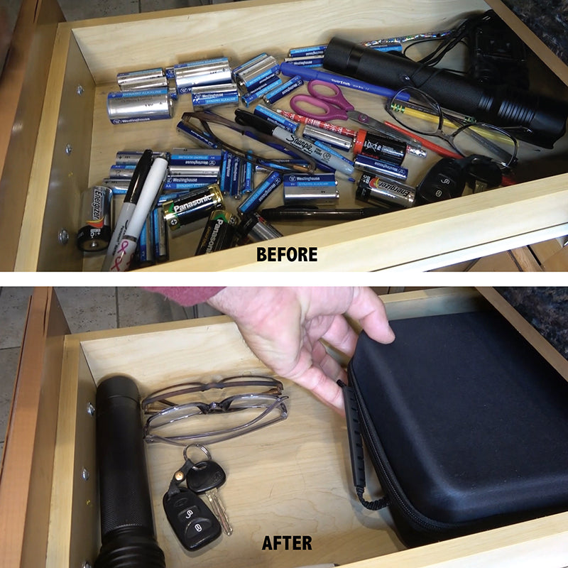 battery storage, battery storage case, battery organizer, battery bag
