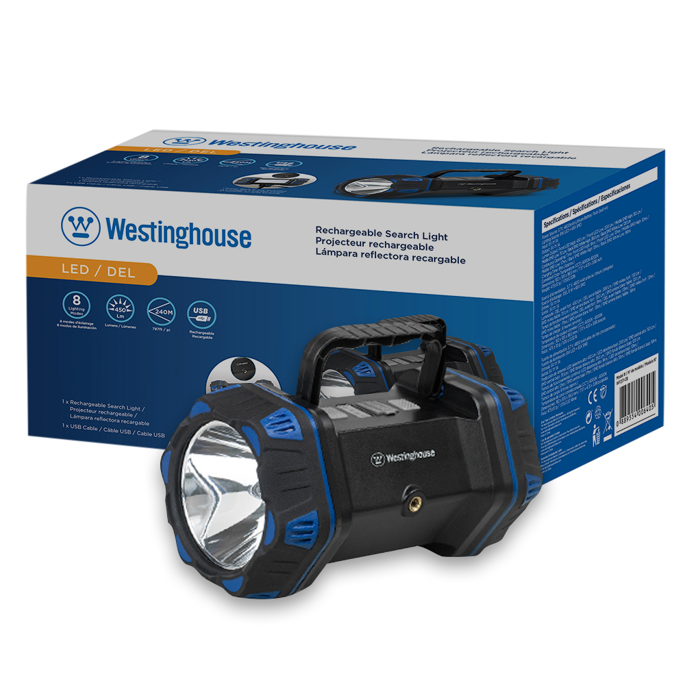 Westinghouse WF217 Rechargeable Search Light, Area Light, Mobile Power Bank - 8 Lighting Modes