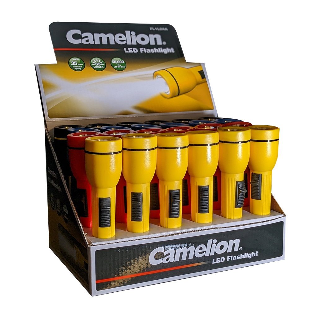 Camelion HomeBright 1 LED Flashlight Display of 24