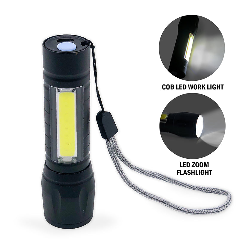 Micro Stinger™ Rechargeable LED Flashlight & COB LED Work Light Display of 12