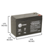 IP POWER  IP1280-F2, 12 Volt 8 Amp F2 Terminal, Sealed Lead Acid Rechargeable Battery