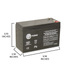 IP POWER  IP1280-F2, 12V 8Ah F2 Terminal, Sealed Lead Acid Rechargeable Battery
