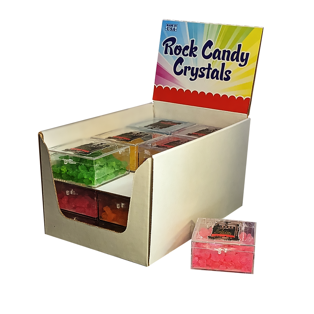 Assorted Rock Candy Crystal Boxes In 18 Piece Display