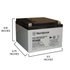 Westinghouse WA12220-F3, 12V 22Ah F3 Terminal Sealed Lead Acid Rechargeable Battery