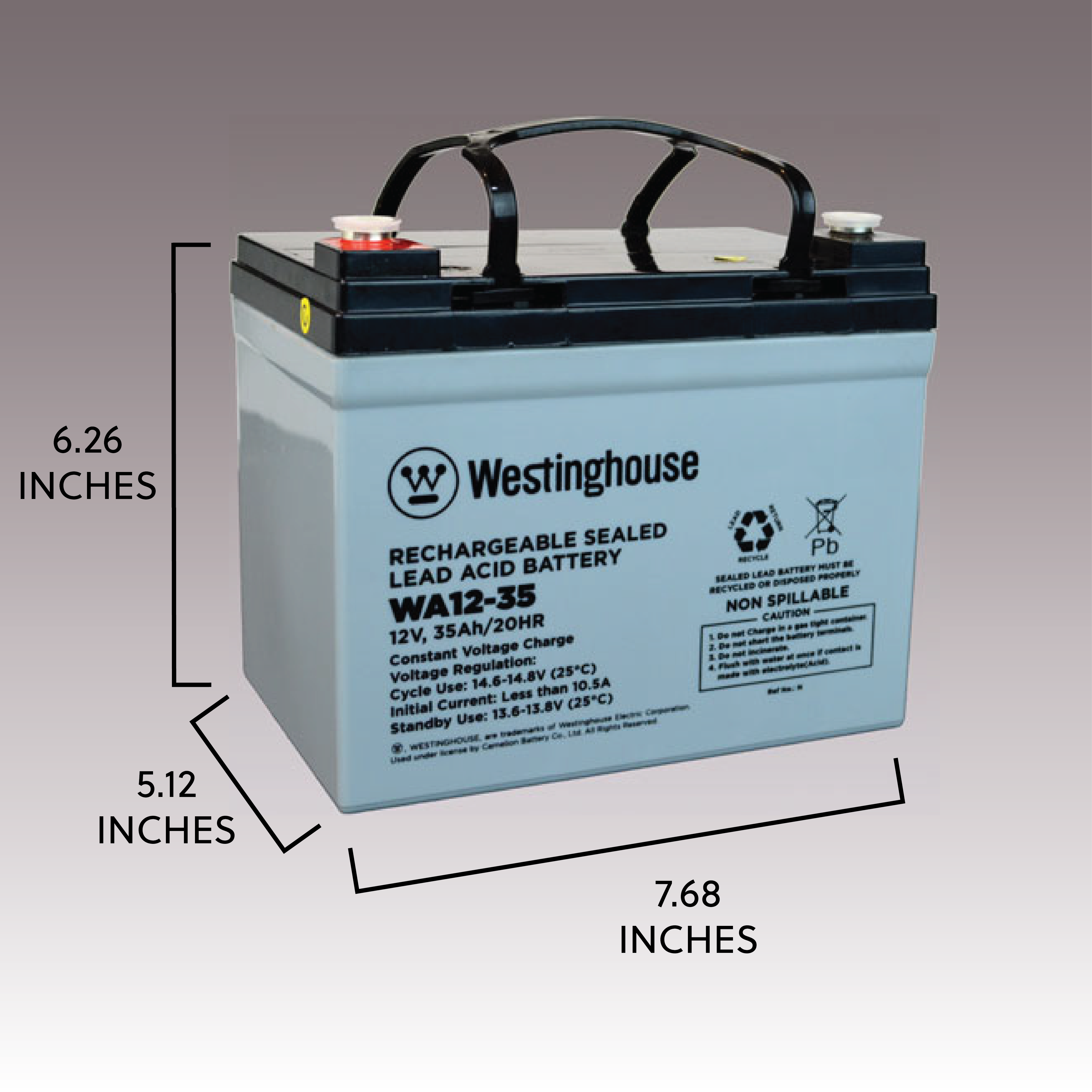 Westinghouse 12-35 12 Volt 35 Amp F11 Terminal, Sealed Lead Acid Rechargeable Battery