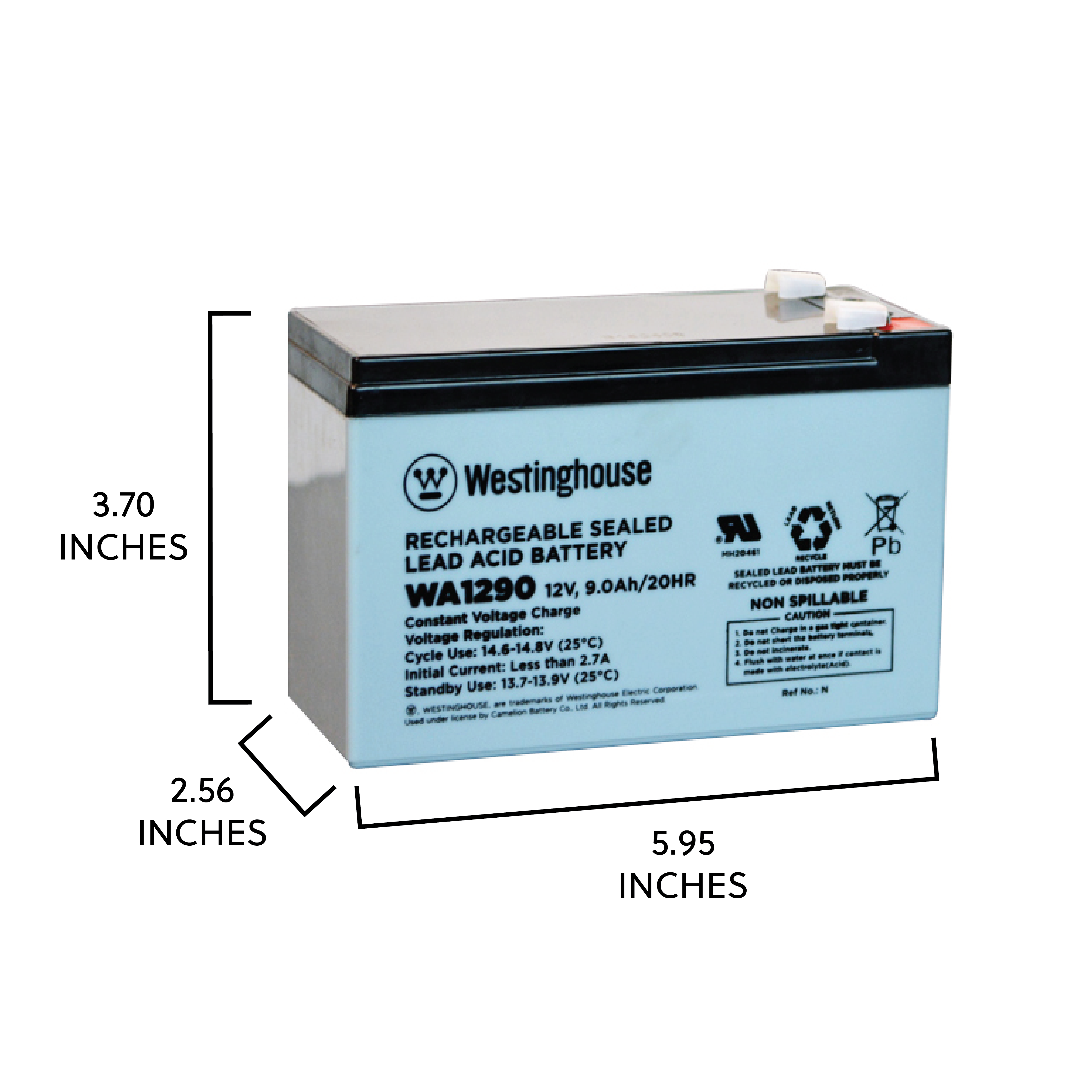 12V 9 Amp 12 Volt 9Ah Rechargeable Sealed Lead Acid AGM Battery Terminal F2