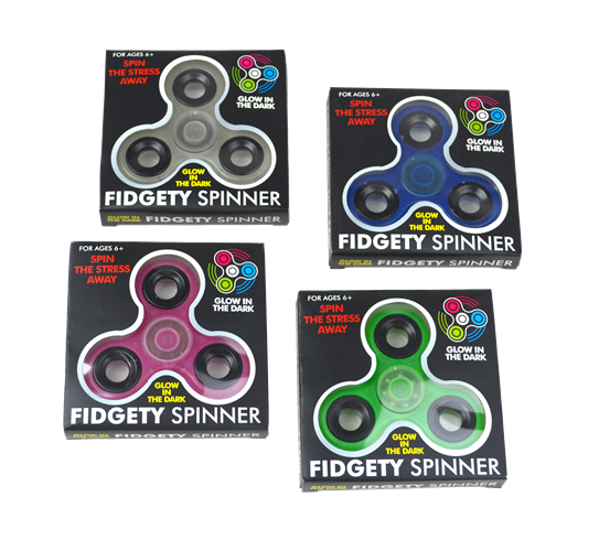 Glow-In-The-Dark Fidget Spinner Assorted Color 24pc Case
