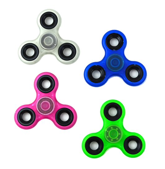 Glow-In-The-Dark Fidget Spinner Assorted Color 24pc Case