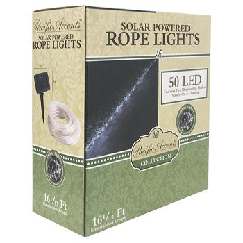 50 LED Red White & Blue Solar Rope Lights